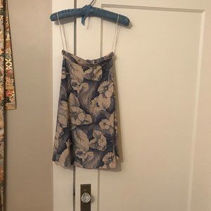 Vintage-1980s-High Waist-Pen & Ink Floral Print-Small